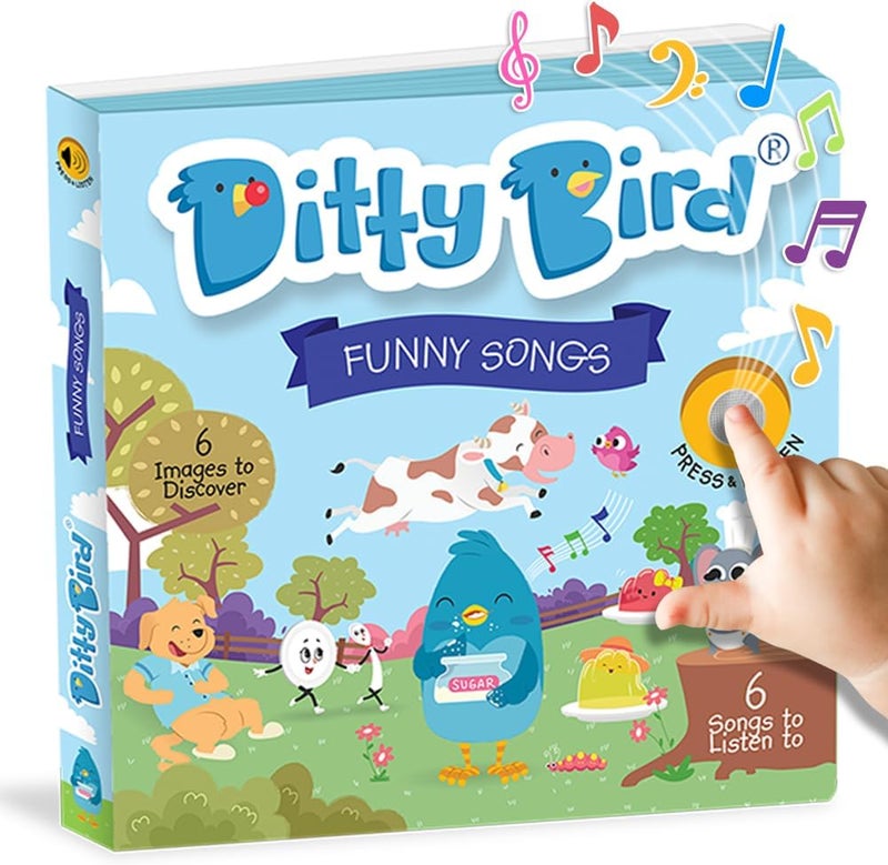 | Funny Songs | Interactive Musical Book for toddlers 1- 3 | Sound book for 1 year old | baby gift with music - Image 1